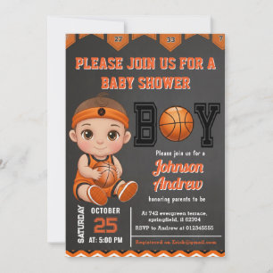 Invitation Fête de naissance personnalisée de basketball pour