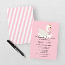 Fête de naissance Petite Princesse Rose Cygne