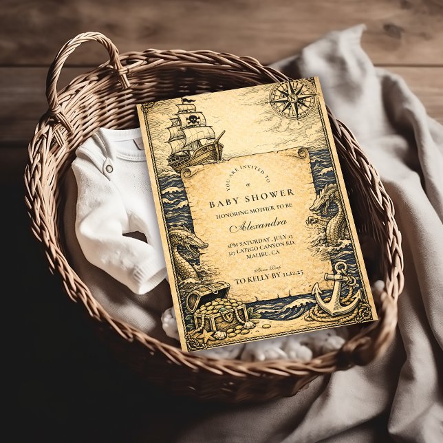 Invitation Fête de naissance pirate de conte classique (Créateur téléchargé)