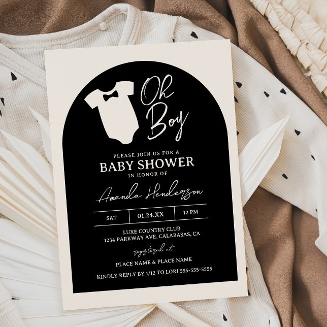 Invitation Fête de naissance pour garçon avec noeud papillon  (Créateur téléchargé)