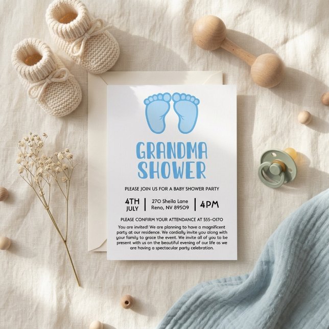 Invitation Fête de naissance pour les premiers petits pieds d (Créateur téléchargé)