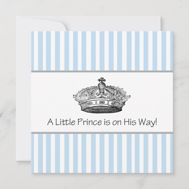 Invitation Fête de naissance Prince Bébé Garçon (Devant)