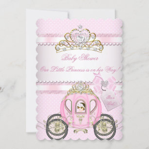 Invitation Fête de naissance Princesse Pretty Baby Carrosse p