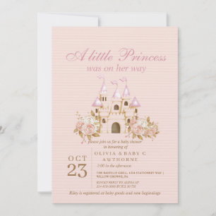 Invitation Fête de Naissance Princesse Rose Pâle