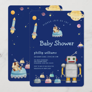 Invitation Fête de naissance Robot Jouet d'aventure Garçon Es