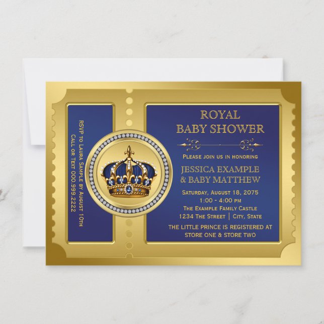 Invitation Fête de naissance royale pour garçons (Devant)