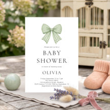 Fête de Naissance Ruban Gingham Sage Coquette