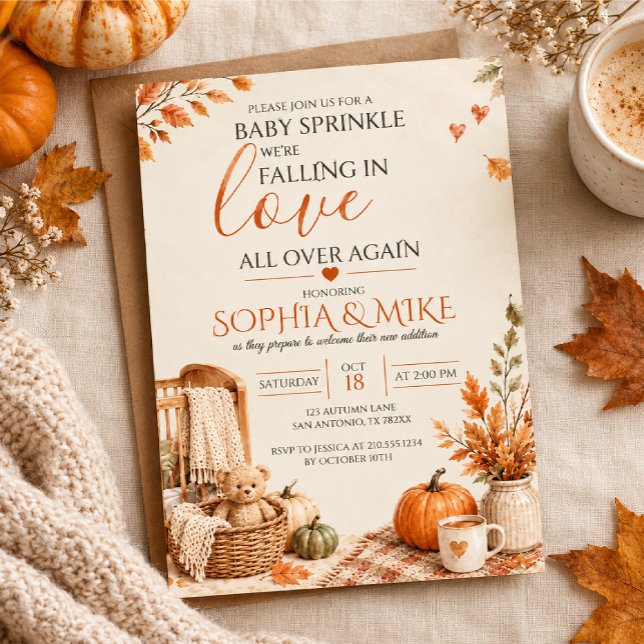 Invitation Fête de Naissance Rustique d'Automne (Créateur téléchargé)