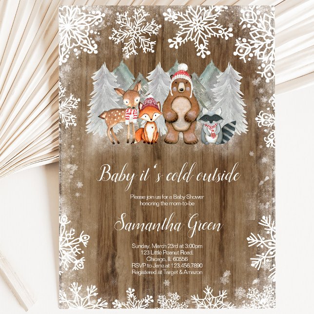 Invitation Fête de Naissance Rustique en Forêt (Créateur téléchargé)
