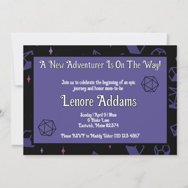 Invitation Fête de Naissance sur le thème Dungeons & Dragons  (Devant)