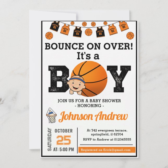 Invitation Fête de naissance thème basket-ball All Star perso (Devant)