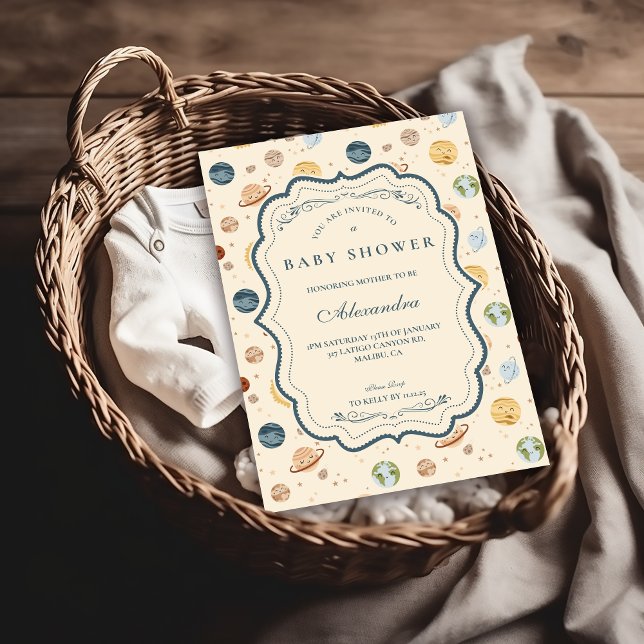 Invitation Fête de Naissance Thème Espace Fantaisiste (Créateur téléchargé)