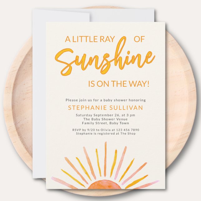 Invitation Fête de Naissance Un Petit Rayon de Soleil (Créateur téléchargé)