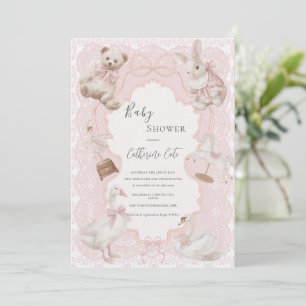 Invitation Fête de naissance vintage élégante et fantaisiste 