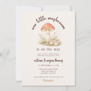 Invitation Fête de naissance Woodland Our Little Mushroom