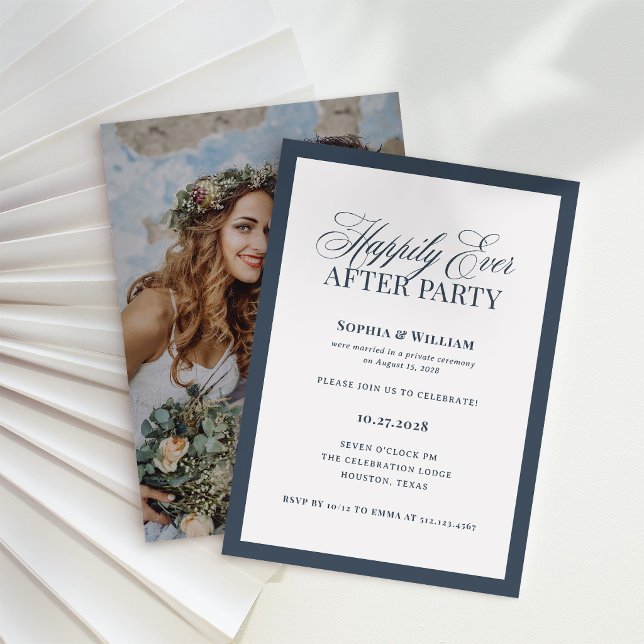 Invitation Fête de Navy Happily Ever After, Réception de Mari (Créateur téléchargé)