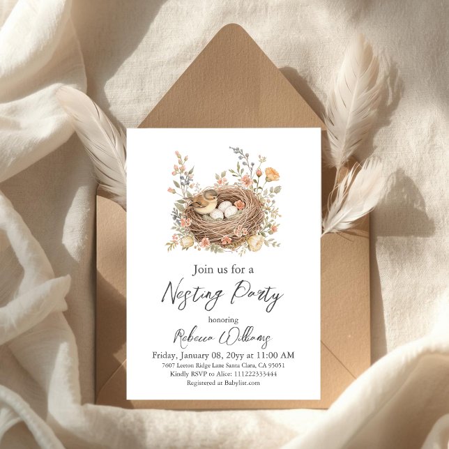Invitation Fête de nidification Boho pour bébé (Créateur téléchargé)