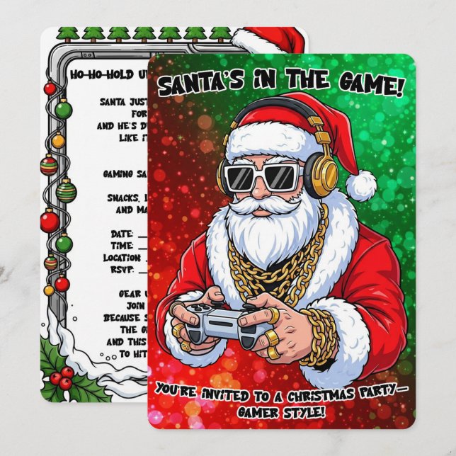 Invitation Fête de Noël (Devant / Derrière)