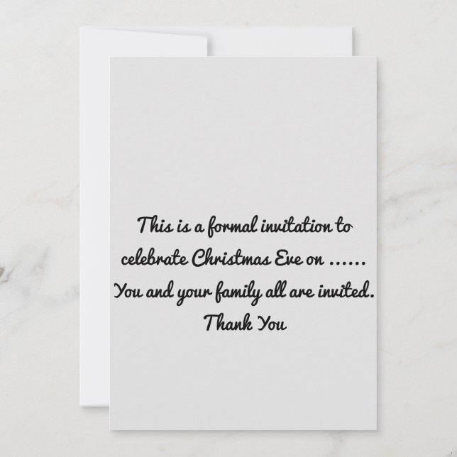 Invitation Fête de Noël (Dos)