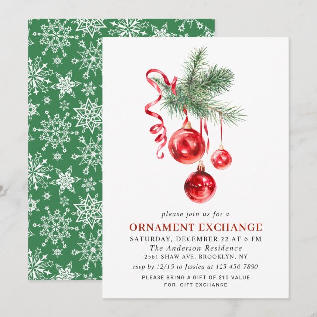 Invitation Fête de Noël (Devant / Derrière)