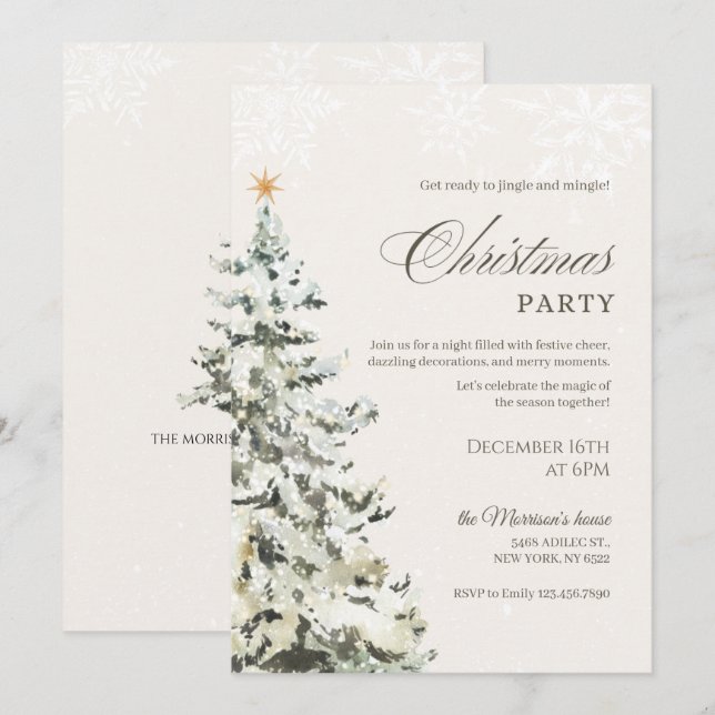 Invitation Fête de Noël (Devant / Derrière)