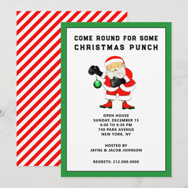 Invitation Fête de Noël (Devant / Derrière)