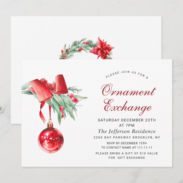Invitation Fête de Noël (Devant / Derrière)