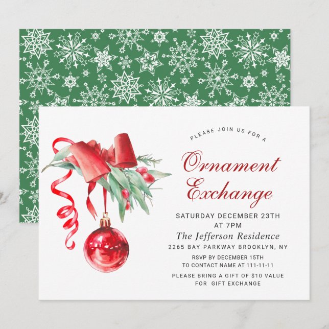 Invitation Fête de Noël (Devant / Derrière)