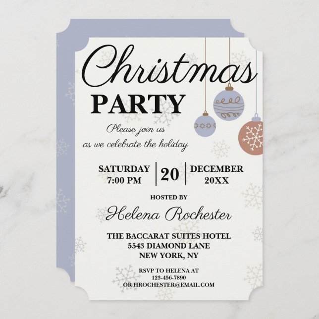 Invitation Fête de Noël (Devant / Derrière)