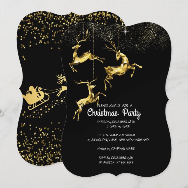 Invitation Fête de Noël (Devant / Derrière)