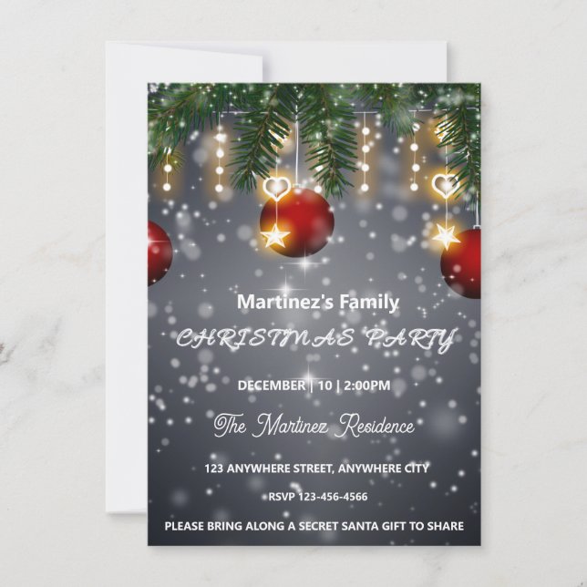 Invitation Fête de Noël (Devant)