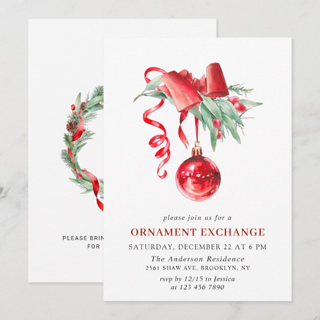 Invitation Fête de Noël (Devant / Derrière)