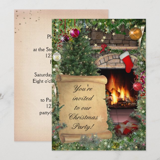 Invitation Fête de Noël (Devant / Derrière)