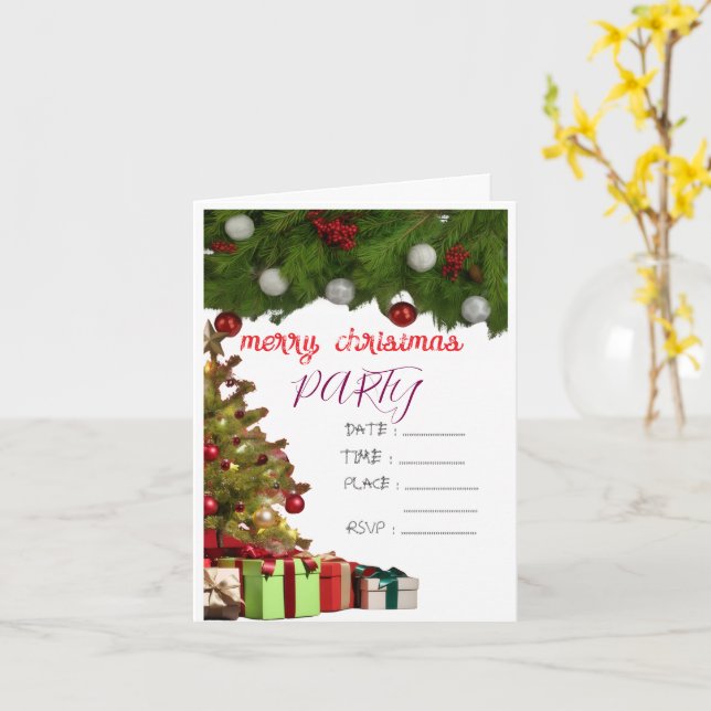 invitation fête de Noël (Fleur jaune)