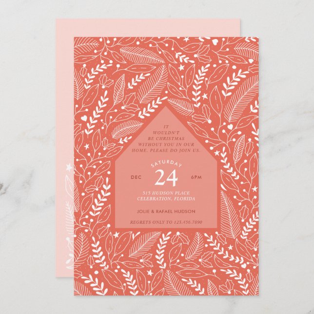 Invitation Fête de Noël (Devant / Derrière)