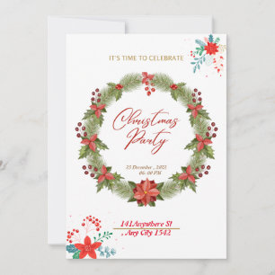 Invitation Fête de Noël 2022 amusante et heureuse. 