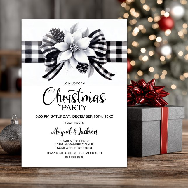 Invitation Fête de Noël à carreaux de Buffalo (Créateur téléchargé)