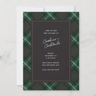 Invitation Fête de Noël à carreaux diagonaux