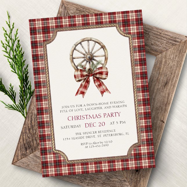 Invitation Fête de Noël à la campagne (Créateur téléchargé)