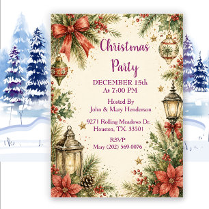Invitation Fête de Noël à la Lanterne Vintage