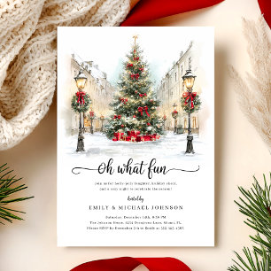 Invitation Fête de Noël à l'aquarelle festive