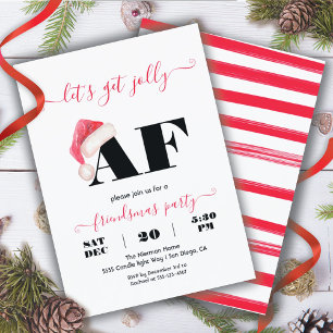 Invitation Fête de Noël amusante pour les amis de Jolly AF