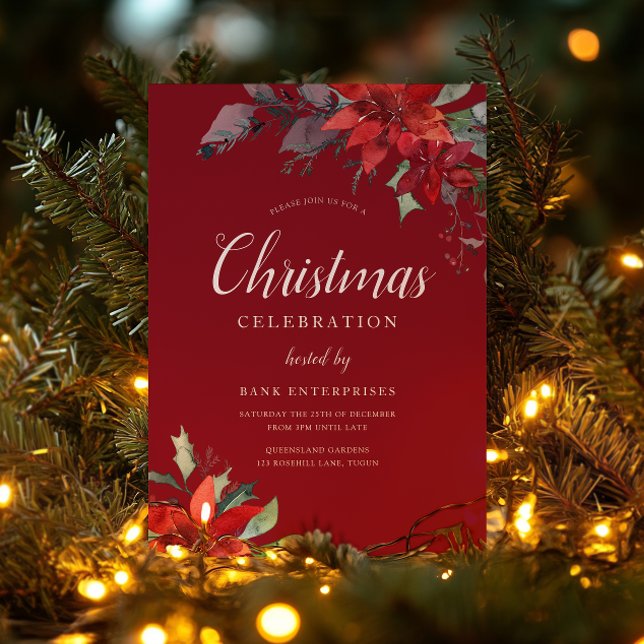 Invitation Fête de Noël annuel Gala d'entreprise Rouge (Créateur téléchargé)