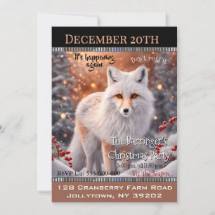 Invitation Fête de Noël annuelle de Fox enneigé en course