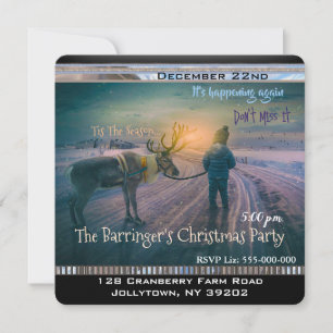 Invitation Fête de Noël annuelle de Marcher mon renne