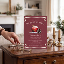 Fête de Noël aquarelle boule rouge cône de pin