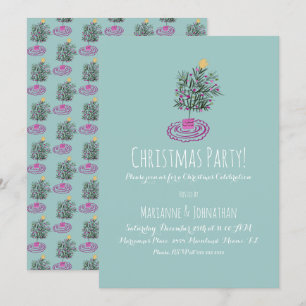 Invitation Fête de Noël Arbre de Noël Dessiné à la Main Dood