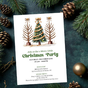 Invitation Fête de Noël arbre léopard aquarelle chic