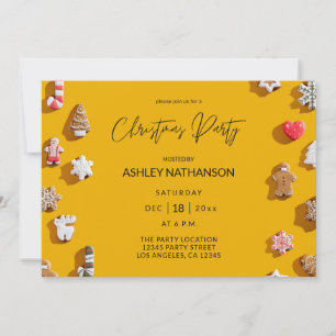 Invitation Fête de Noël au biscuit de pain d'épices