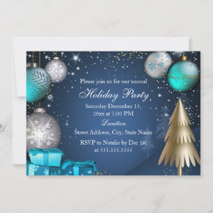 Invitation Fête de Noël au bureau de la société Bauble